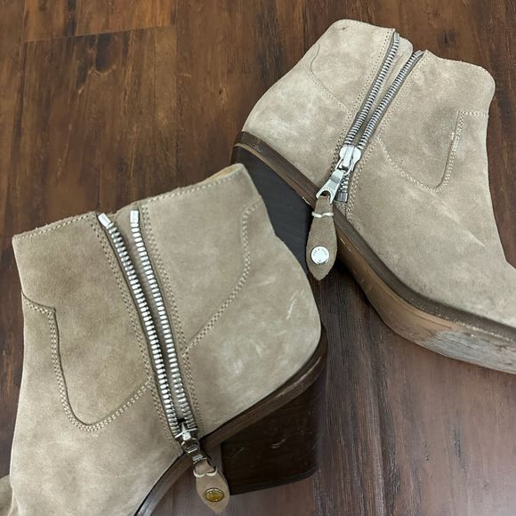 RAG & BONE Razor Booties Zip Up Ankle Boots in Light Sand Leather - Picture 8 of 13